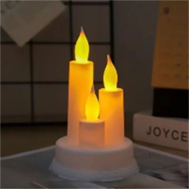 Candela elettronica a LED ricaricabile senza fiamma Candela a lunga durata per feste, decorazione per la casa - Beige