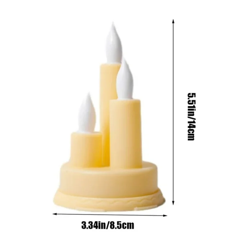 Candela elettronica a LED ricaricabile senza fiamma Candela a lunga durata per feste, decorazione per la casa - Beige