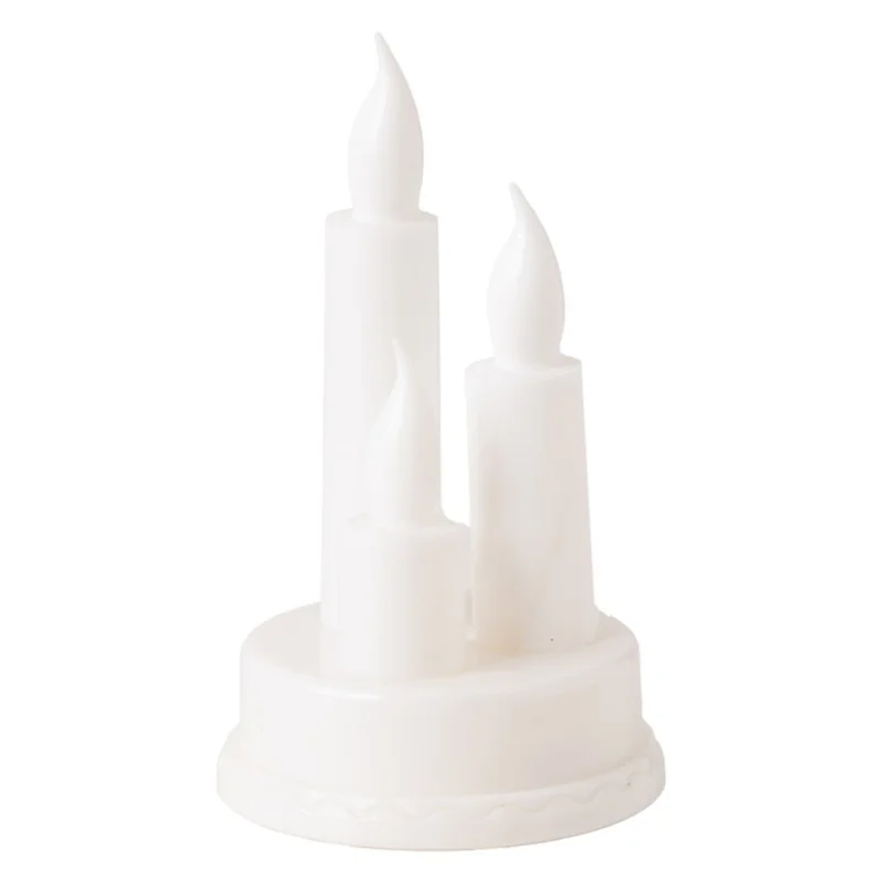 Candela elettronica a LED ricaricabile senza fiamma sicura e comoda per feste e decorazioni per la casa - Bianco