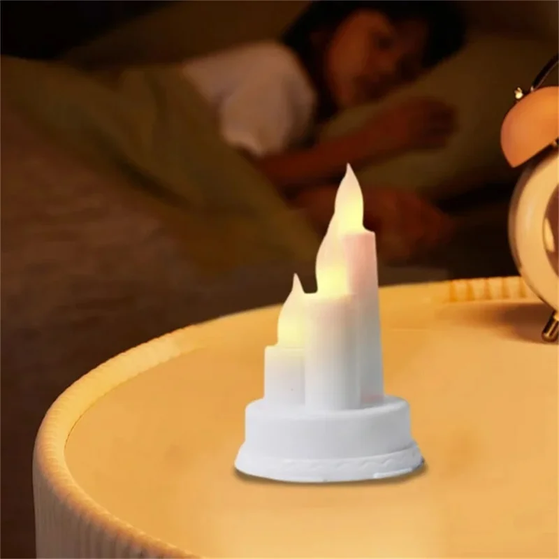 Candela elettronica a LED ricaricabile senza fiamma sicura e comoda per feste e decorazioni per la casa - Bianco