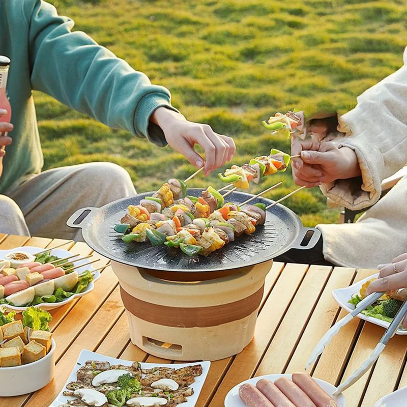 Frigideira de Grelhar Maifanite Antaderente Espessada de 30 cm Condução de Calor Rápida Bandeja de Assar Distribuição de Calor Uniforme - Preta