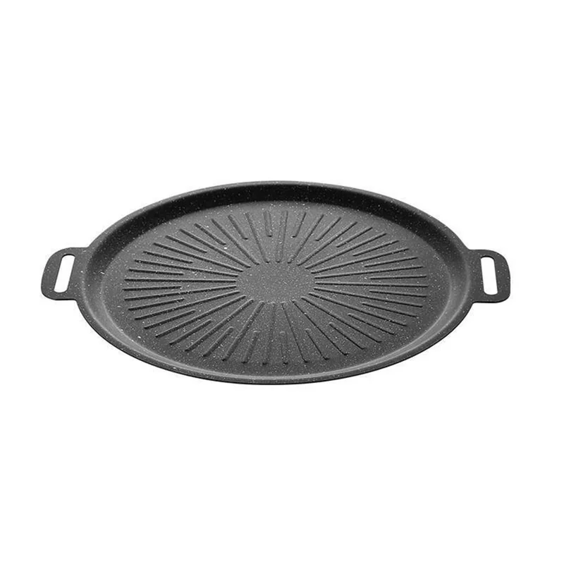 Poêle à griller en Maifanite de 34 cm, épaissie, antiadhésive, conductivité thermique rapide, plateau de cuisson à répartition uniforme de la chaleur - Noir