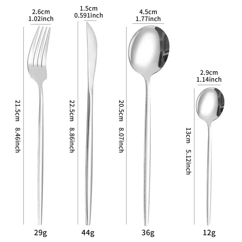 16Pcs Stainless Steel Cutlery Set with Knife Fork Spoon for 4 People Dishwasher Safe Dining Flatware (BPA Free, No FDA)