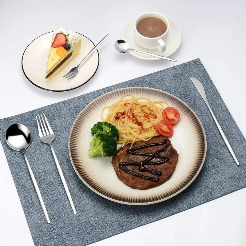 24Pcs Stainless Steel Cutlery Set with Knife Fork Spoon for 6 People Dishwasher Safe Dining Flatware (BPA Free, No FDA)