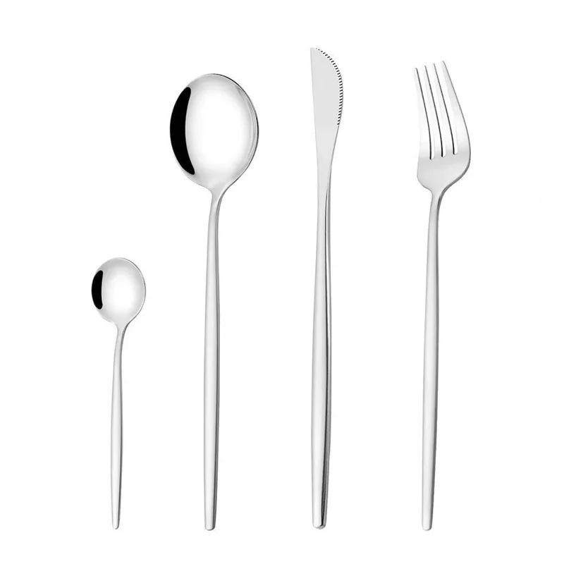 24Pcs Stainless Steel Cutlery Set with Knife Fork Spoon for 6 People Dishwasher Safe Dining Flatware (BPA Free, No FDA)