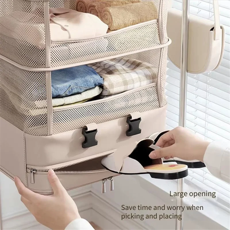 Polyester Hanging Bag 5 Layer Partition Storage Bag Large Capacity for Socks Shirts Jackets