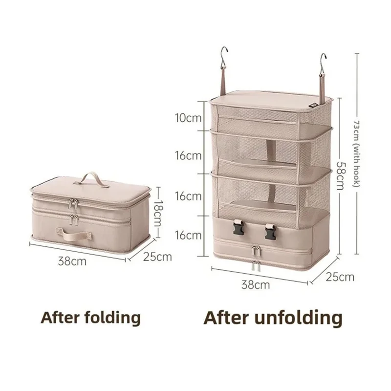 Polyester Hanging Bag 5 Layer Partition Storage Bag Large Capacity for Socks Shirts Jackets