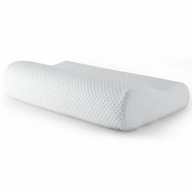 Memory Foam Cervical Pillow Ergonomic Neck Support Wave Design for Home / Hotel / Dormitory