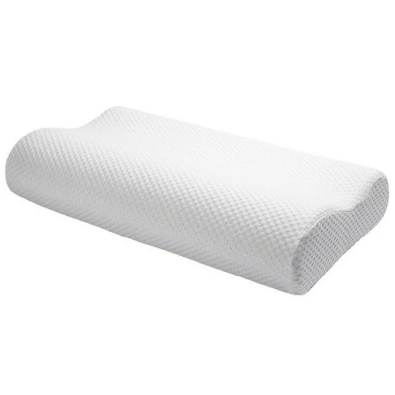 Memory Foam Cervical Pillow Ergonomic Neck Support Wave Design for Home / Hotel / Dormitory