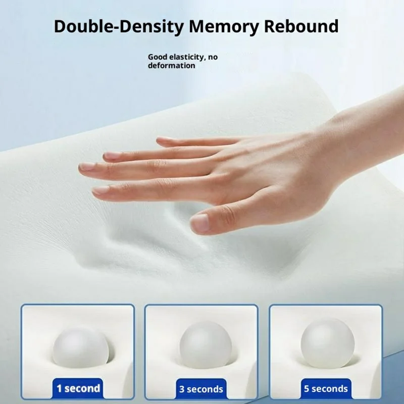 Memory Foam Cervical Pillow Ergonomic Neck Support Wave Design for Home / Hotel / Dormitory