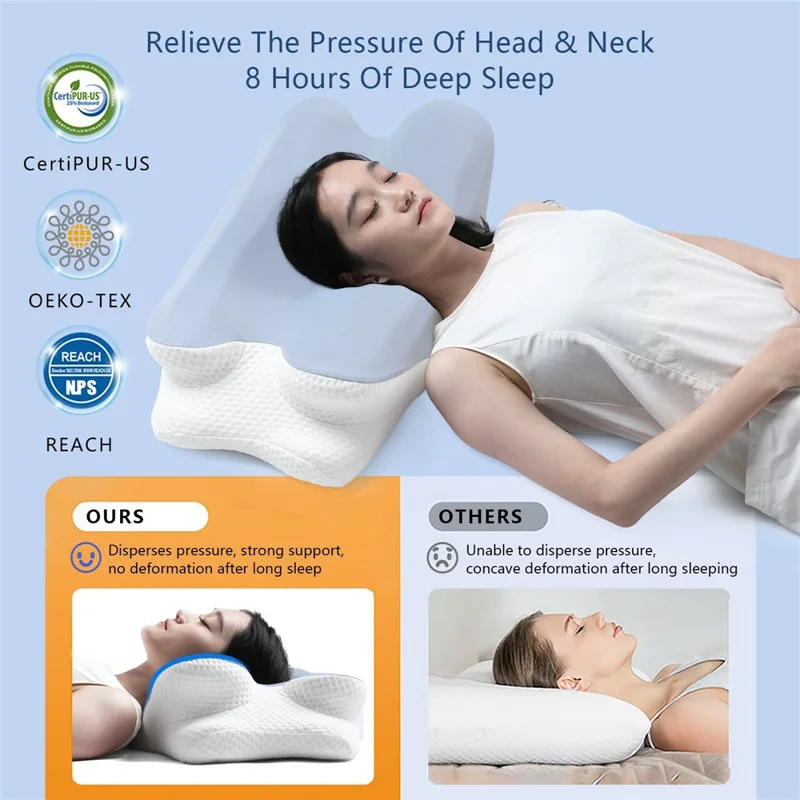 Эргономичная Бабочка Контурная Подушка Пена С Эффектом Памяти Ортопедическая Подушка для Облегчения Боли В Шее