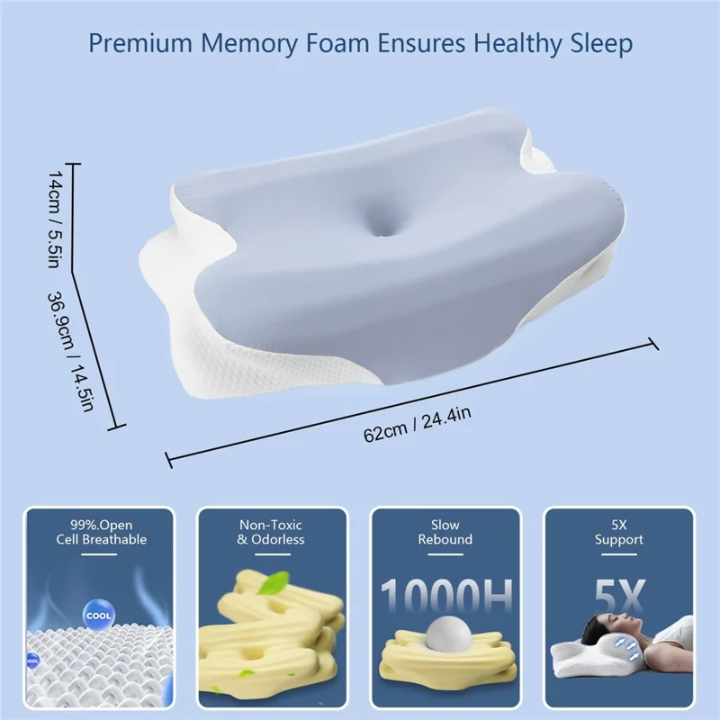 Эргономичная Бабочка Контурная Подушка Пена С Эффектом Памяти Ортопедическая Подушка для Облегчения Боли В Шее