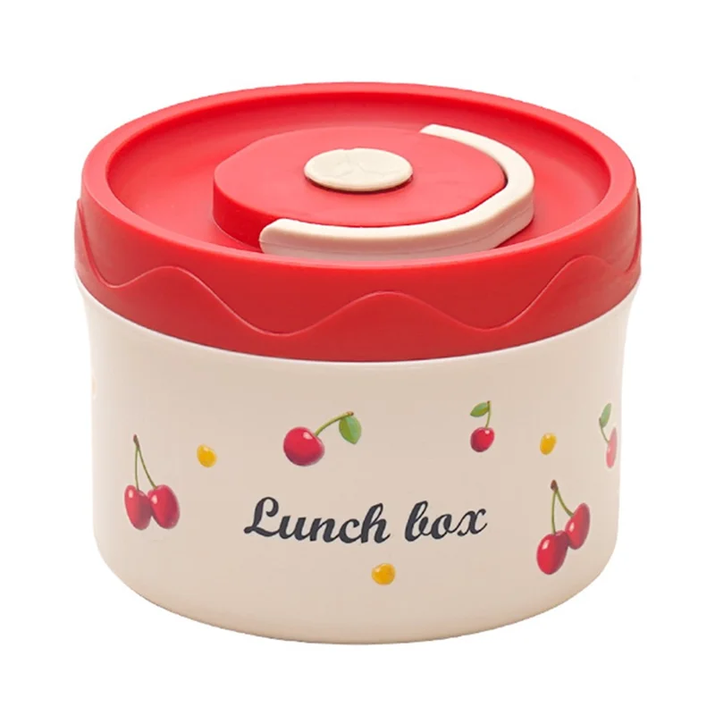 Scatola Pranzo in Acciaio Inossidabile 316 con Motivo Ciliegia, 600ML, Contenitore Bento Portatile, Sicuro per Microonde per Studenti e Lavoratori d'Ufficio (Senza FDA)