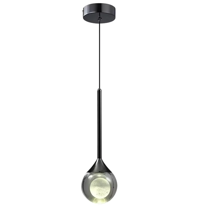 Crystal Moon Pendant Light 5W LED 3 Colors Light for Kitchen Bedroom Living Room - Black