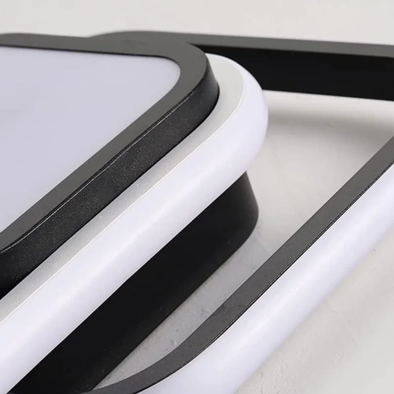 Square LED Ceiling Light 3 Color Temperature Adjustable for Entryway / Hallway / Closet / Balcony - Black