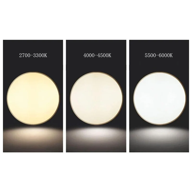 Round LED Ceiling Light 3 Color Temperatures Flush Mount Light for Kitchen Bedroom Laundry Closet Room - Black