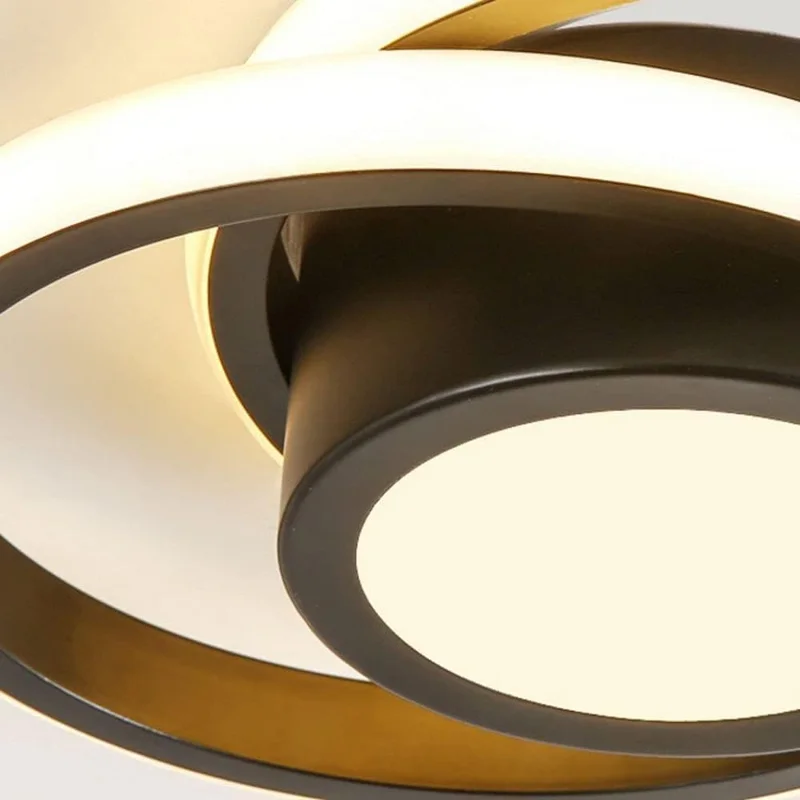 Round LED Ceiling Light 3 Color Temperatures Flush Mount Light for Kitchen Bedroom Laundry Closet Room - Black