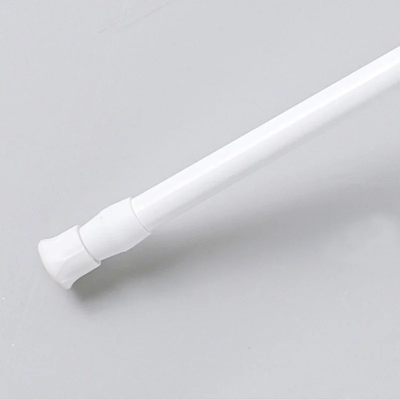 50-90CM Expandable Curtain Rod Tension Rod No Drill Wardrobe Clothes Hanger Rod with 2 Rod Holders