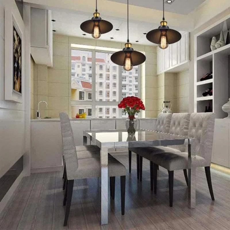 Lampe à Suspension Vintage à 3 Têtes pour Cuisine, Salle à Manger, Chambre à Coucher, Loft, Lampe à Suspension Russe Compatible avec Ampoule E27 (Sans Ampoule)