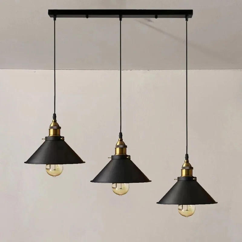 Lampe à Suspension Vintage à 3 Têtes pour Cuisine, Salle à Manger, Chambre à Coucher, Loft, Lampe à Suspension Russe Compatible avec Ampoule E27 (Sans Ampoule)