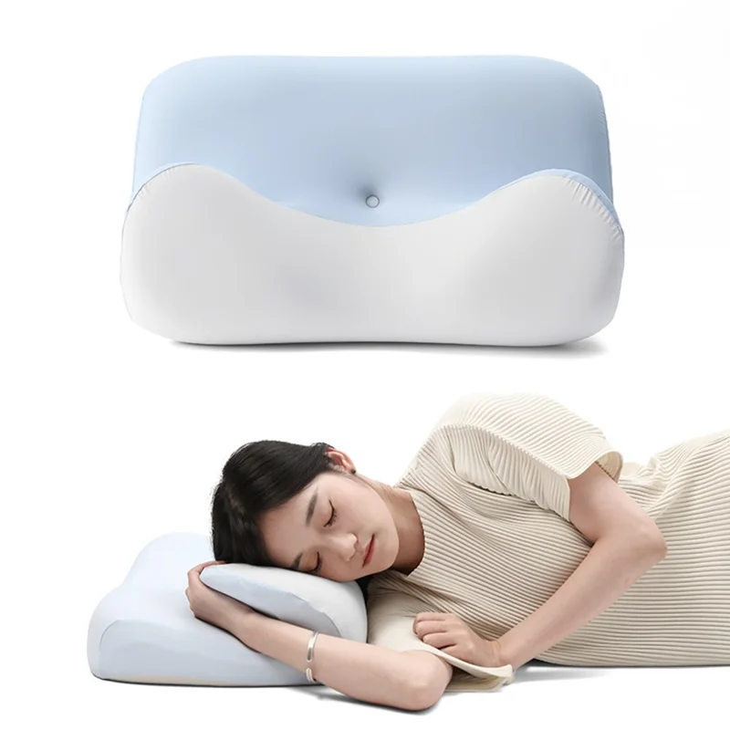 Cuscino in Memory Foam Raffreddamento Lento Rimbalzo Supporto per il Collo Comodo Traspirante - Blu Cielo