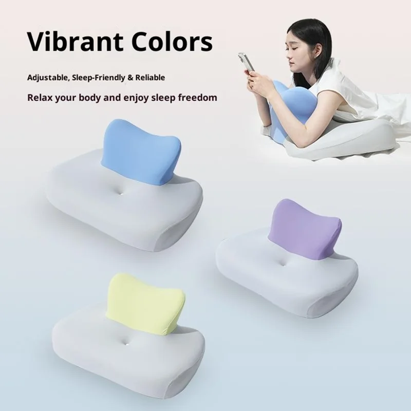 وسادة رغوة الذاكرة للنوم بوضعية الاستلقاء على البطن وللألعاب متعددة الوظائف ووسادة دعم للرقبة - أزرق سماوي