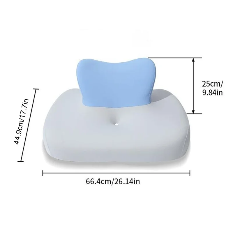 وسادة رغوة الذاكرة للنوم بوضعية الاستلقاء على البطن وللألعاب متعددة الوظائف ووسادة دعم للرقبة - أزرق سماوي