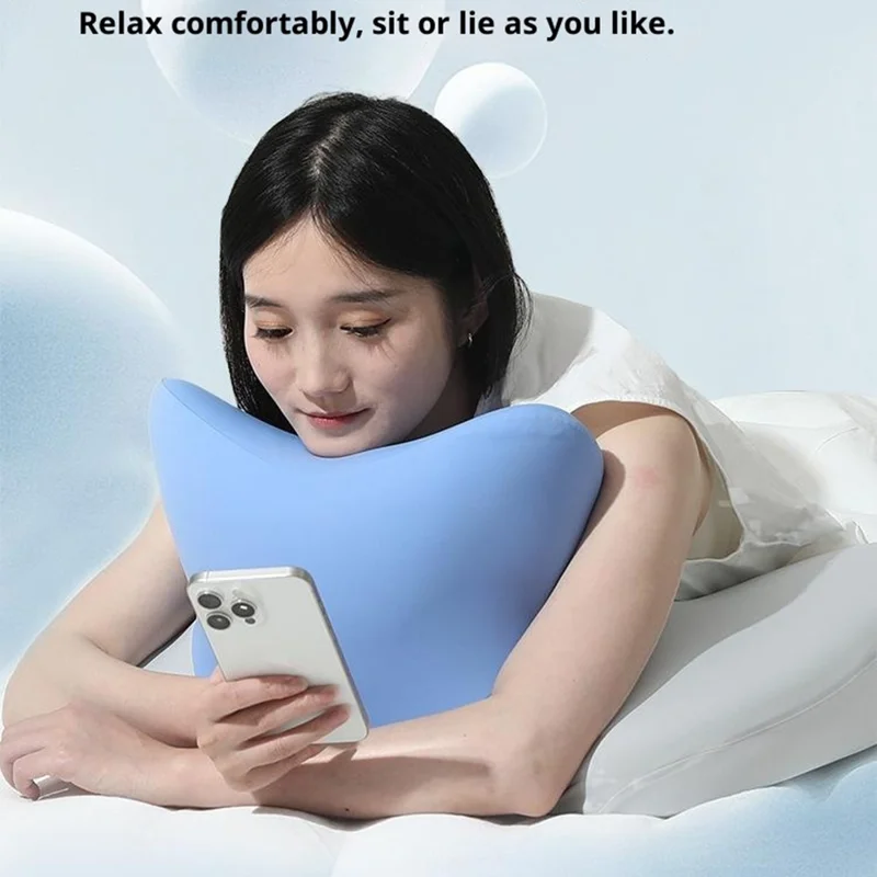 وسادة رغوة الذاكرة للنوم بوضعية الاستلقاء على البطن وللألعاب متعددة الوظائف ووسادة دعم للرقبة - أزرق سماوي