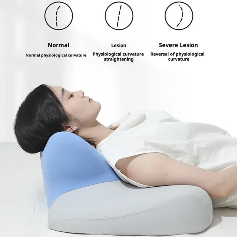 وسادة رغوة الذاكرة للنوم بوضعية الاستلقاء على البطن وللألعاب متعددة الوظائف ووسادة دعم للرقبة - أزرق سماوي