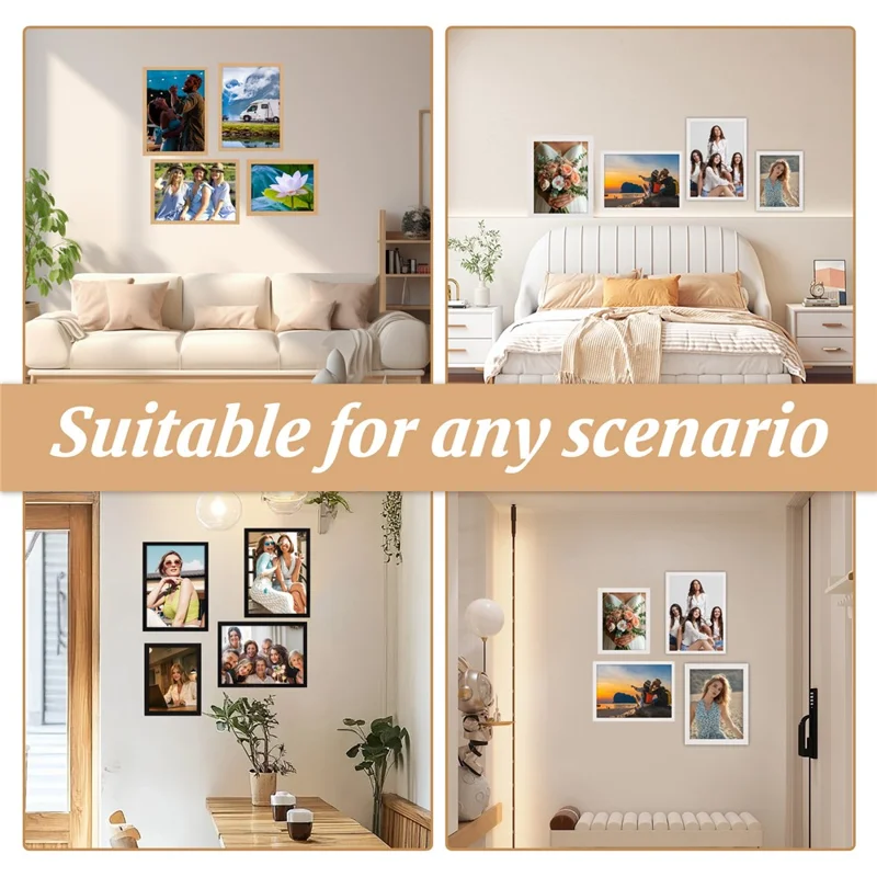 4 x 6 Inch Tabletop Display Photo Frame Wall Hanging Wooden Picture Frame for Living Room Bedroom (without Card Paper) - Wood Color