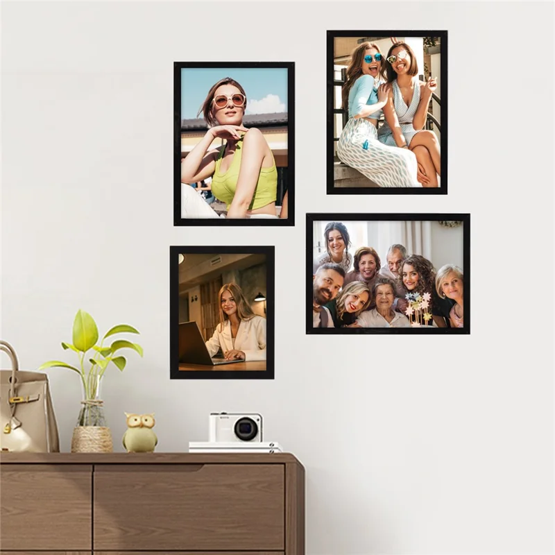 4 x 6 Inch Tabletop Display Photo Frame Wall Hanging Wooden Picture Frame for Living Room Bedroom (without Card Paper) - Wood Color