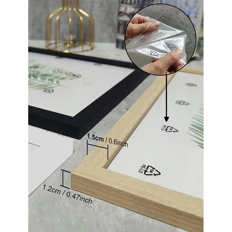 5 x 7 Inch Tabletop Display Photo Frame Wall Hanging Wooden Picture Frame for Living Room Bedroom (without Card Paper) - Wood Color