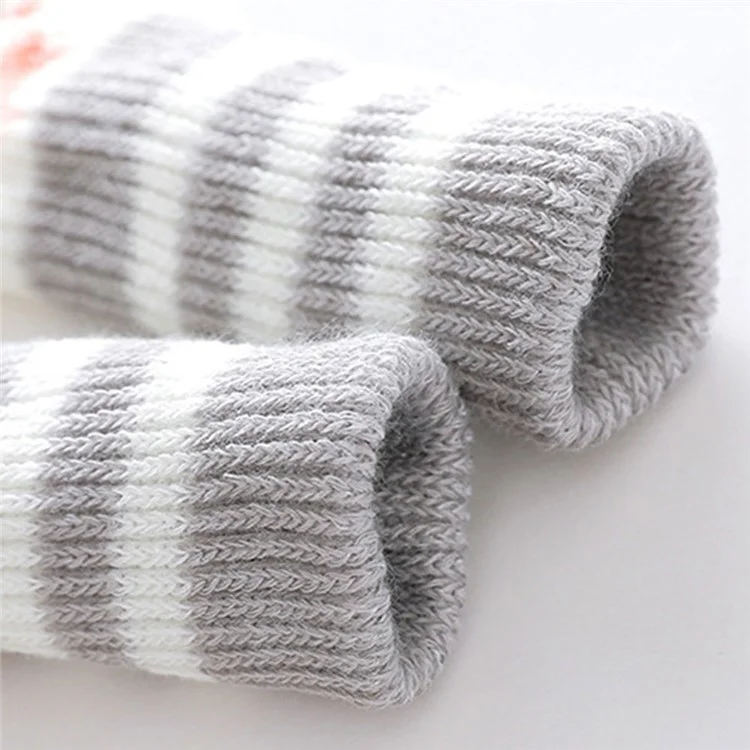 4PCS Cute Cat Claw Pattern Chair Leg Floor Protectors Covers Furniture Feet Pads Table Leg Protectors Caps to Prevent Scratch and Noise - Grey Stripe