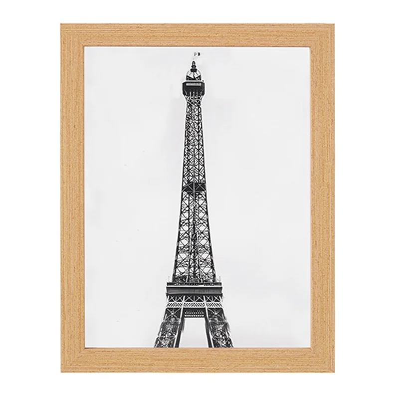 A4 Tabletop Display Photo Frame Wall Hanging Wooden Picture Frame for Living Room Bedroom (without Card Paper) - Wood Color