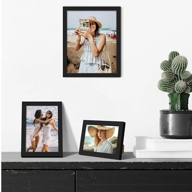 A4 Tabletop Display Photo Frame Wall Hanging Wooden Picture Frame for Living Room Bedroom (without Card Paper) - Wood Color