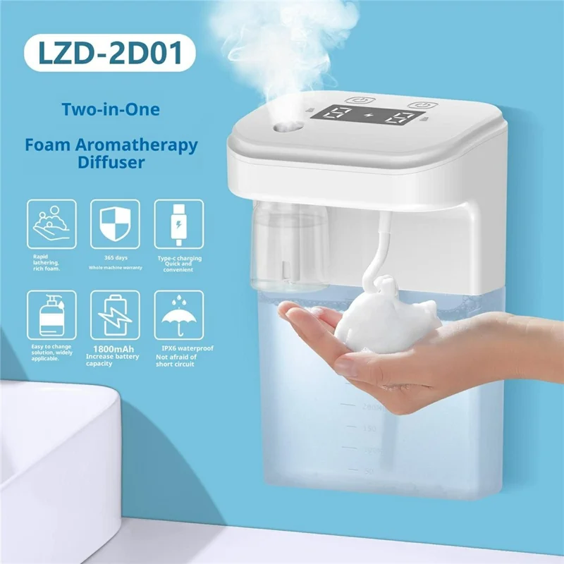 2 w 1 dozownik piankowy do mycia rąk z aromaterapią 450 ml, dozownik mydła z czujnikiem podczerwieni