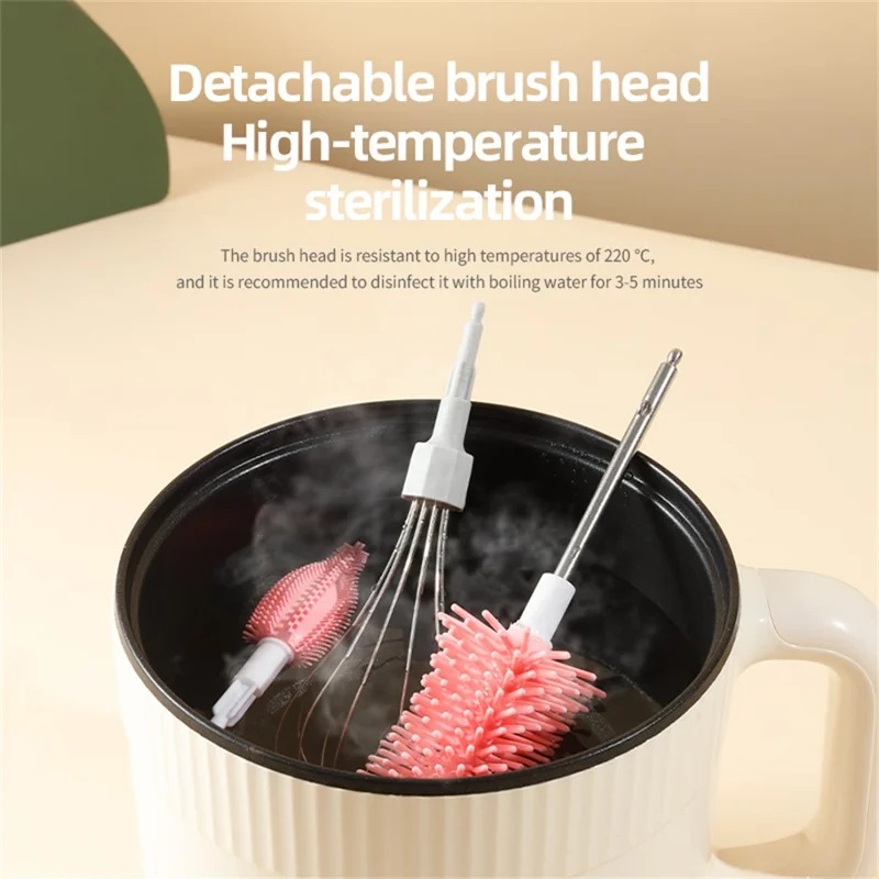 Electric Bottle Brush Whisk Cleaner Multi-Function Cream Beater for Baby Bottles / Thermos / Whipping Cream - Black