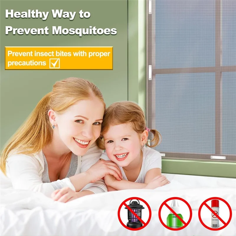 130 x 150cm Breathable Magnetic Window Mesh Screen Trimmable Insect Protection Net