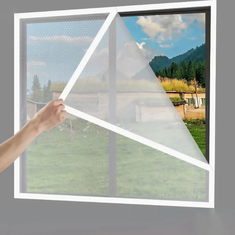 160 x 220 cm Isoleringsfilm til vinterdørvindue, selvklæbende vindbeskyttelses- og varmebevarelsesfilm - Hvid