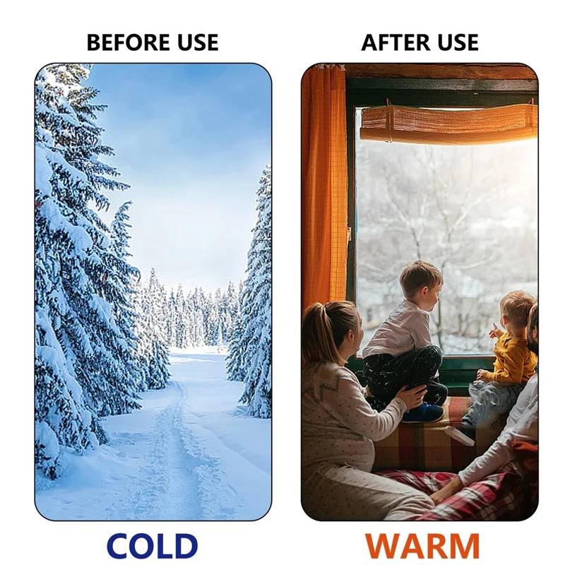 160 x 220 cm Isoleringsfilm til vinterdørvindue, selvklæbende vindbeskyttelses- og varmebevarelsesfilm - Hvid