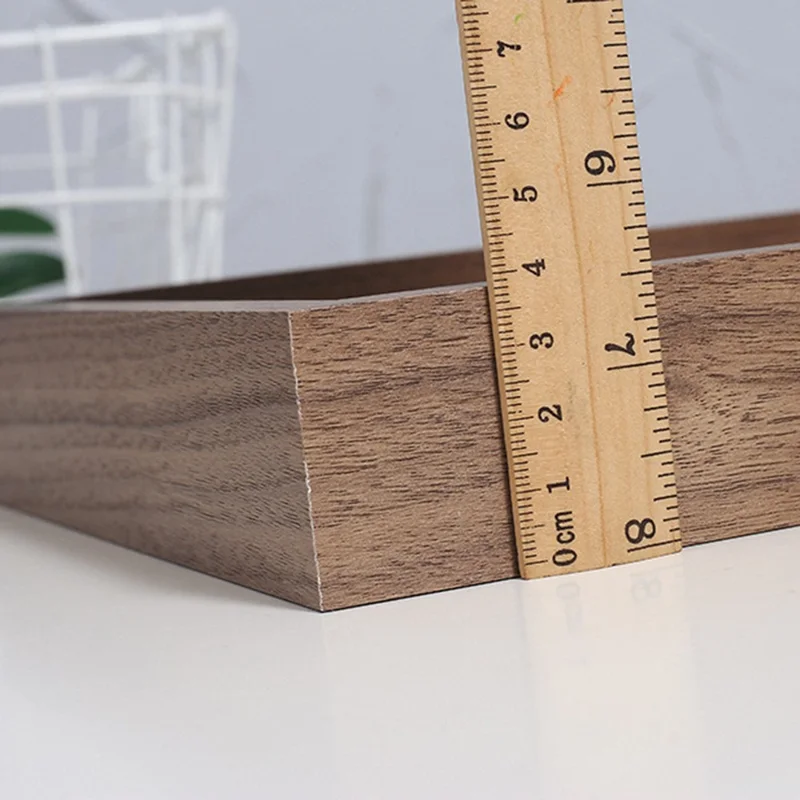 6 Inch Square Triple Display Photo Stand Double Sided Rotating Picture Frame for Wedding Anniversary - Wood Color