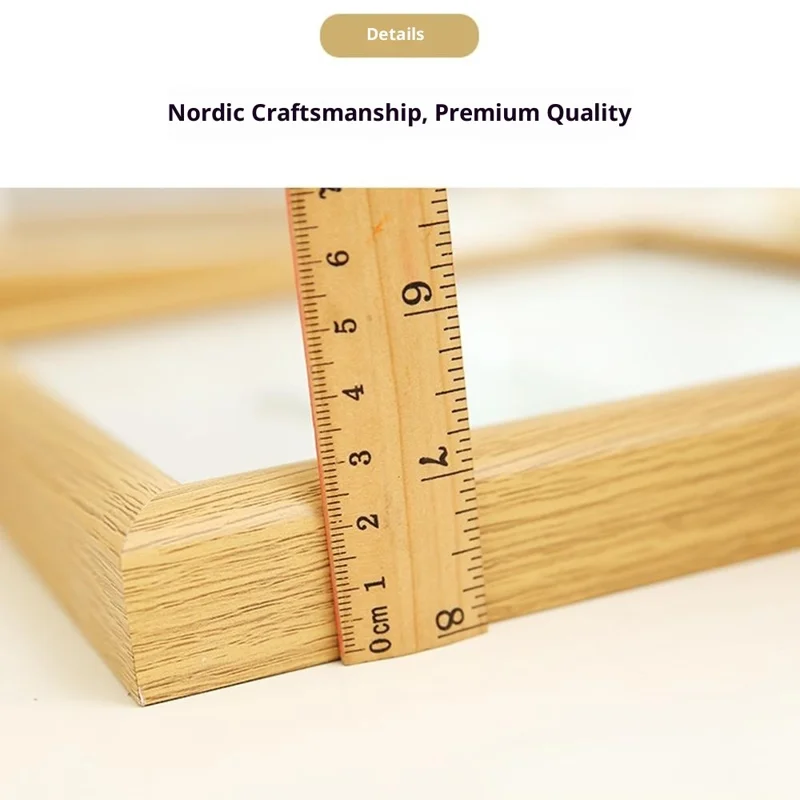 6 Inch Picture Art Display Stand Rectangular Wooden Photo Frame Desktop Decor - Wood Color