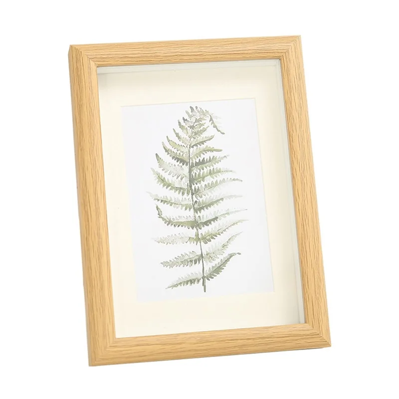 10 Inch Picture Art Display Stand Rectangular Wooden Photo Frame Desktop Decor - Wood Color