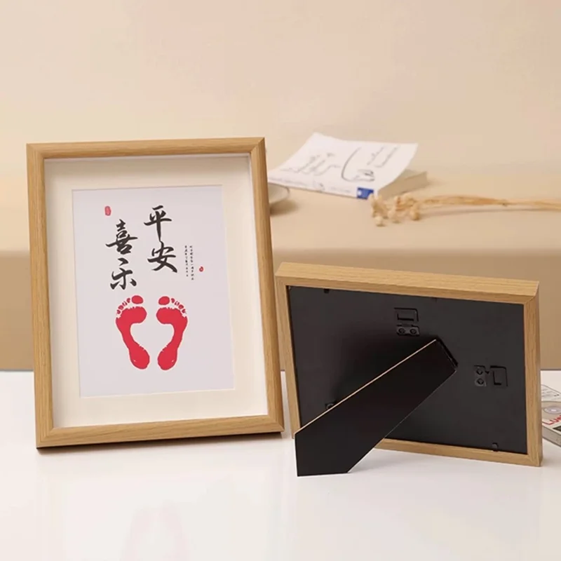 10 Inch Picture Art Display Stand Rectangular Wooden Photo Frame Desktop Decor - Wood Color