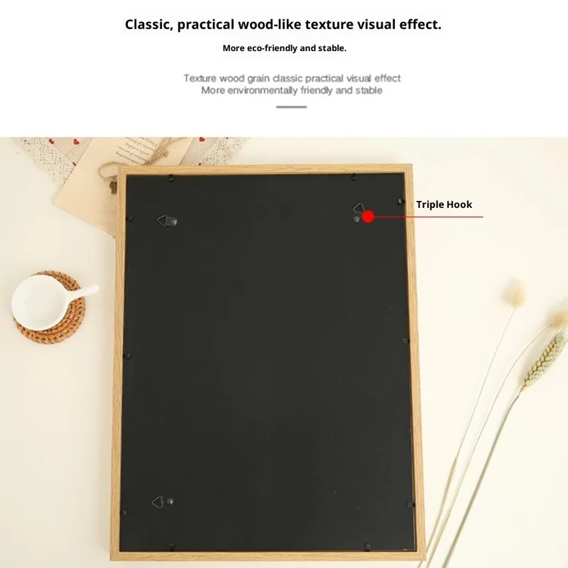 10 Inch Picture Art Display Stand Rectangular Wooden Photo Frame Desktop Decor - Wood Color