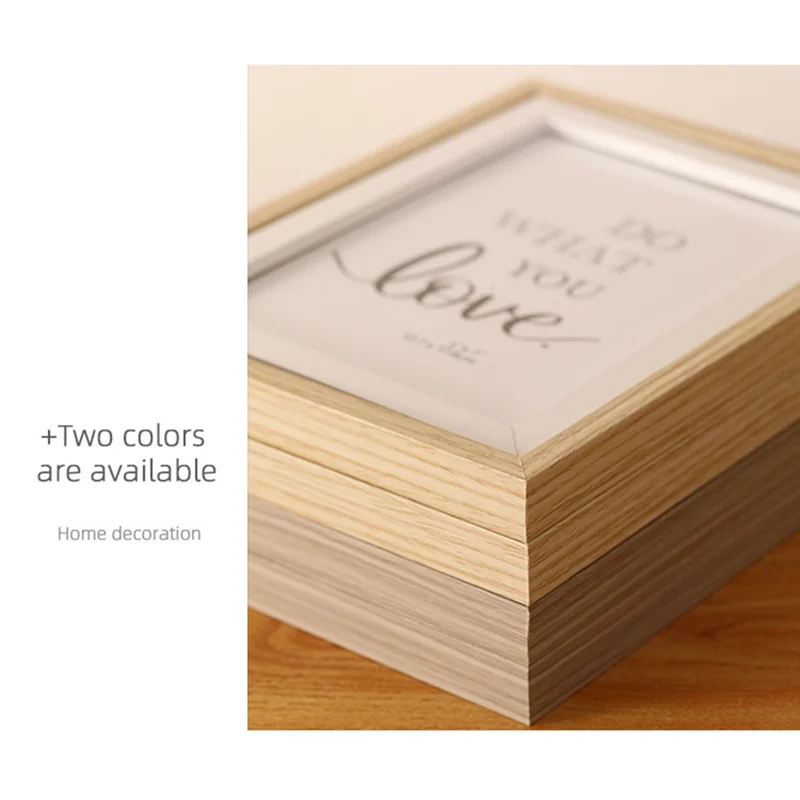 5 Inch Double Picture Frame MDF Vertical Hinged Photo Frame Desktop Tabletop Stand - Wood Color