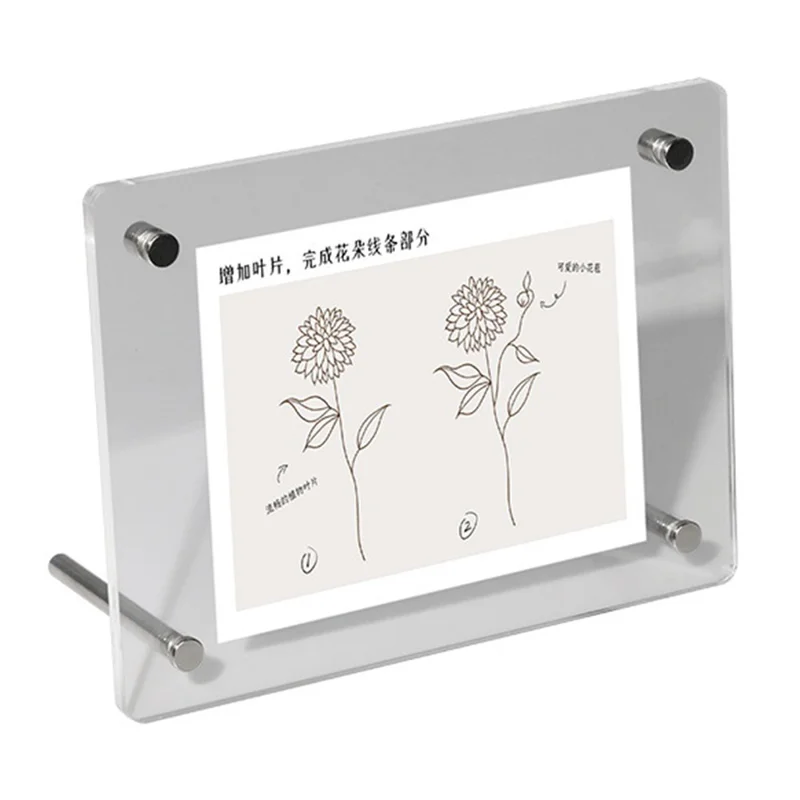 Acrylic Crystal Photo Frame A4 Size Desktop Decoration Rounded Corner Picture Stand