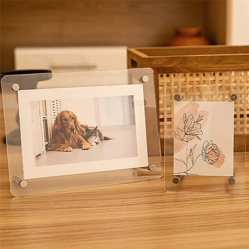Acrylic Crystal Photo Frame A4 Size Desktop Decoration Rounded Corner Picture Stand