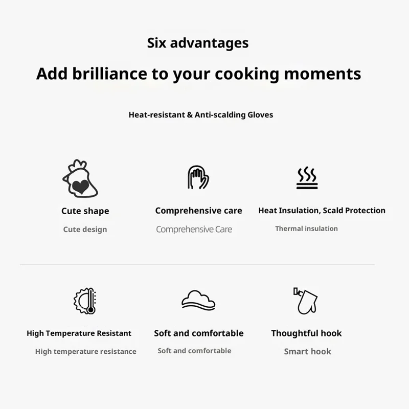 CLS 1 Pc Heat Resistant Baking Glove Anti Scald Microwave Oven BBQ Glove Anti Slip