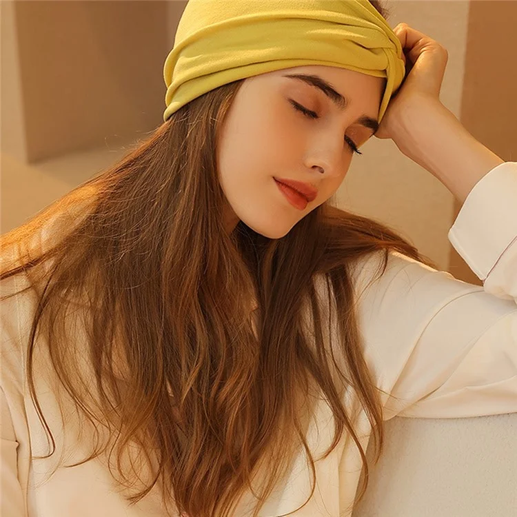 SH XTJ112 Faixa para o Cabelo Pós-Parto Protetora de Testa Mulheres Faixa de Aquecimento para Lavagem de Rosto - Amarelo